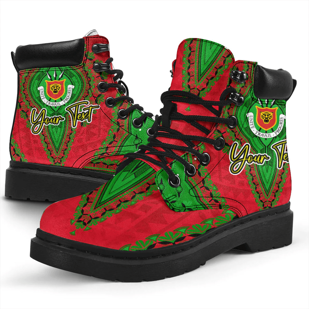 Africa Boots Burundi Red Verison All Season Boots Vintage African Dashiki