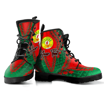 Africa Boots Madagascar Green Version Leather Boots Vintage African Dashiki