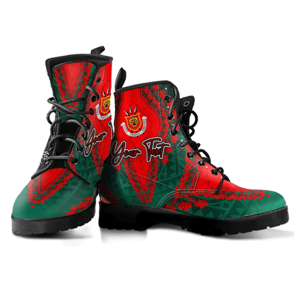 Africa Boots Burundi Leather Boots Vintage African Dashiki