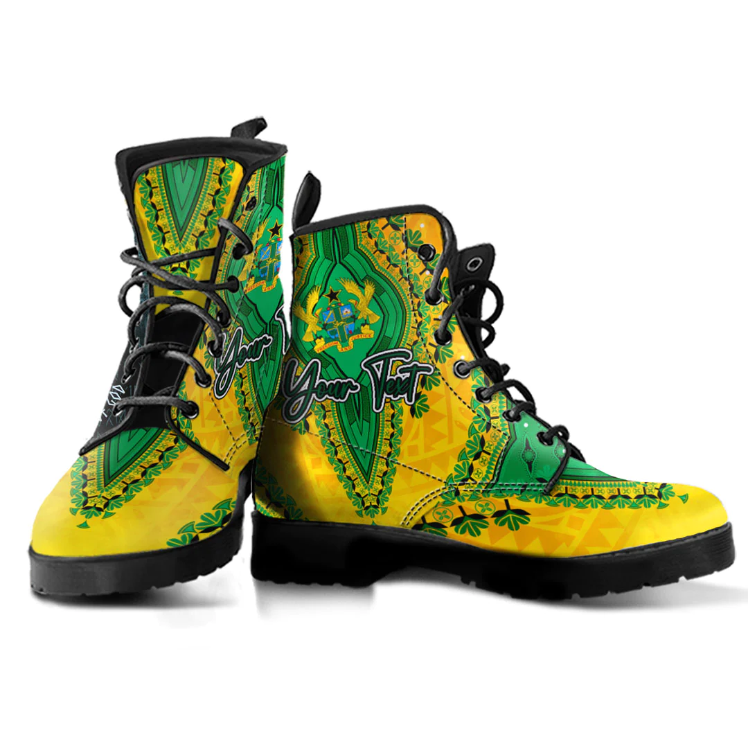 Africa Boots Ghana Leather Boots Vintage African Dashiki