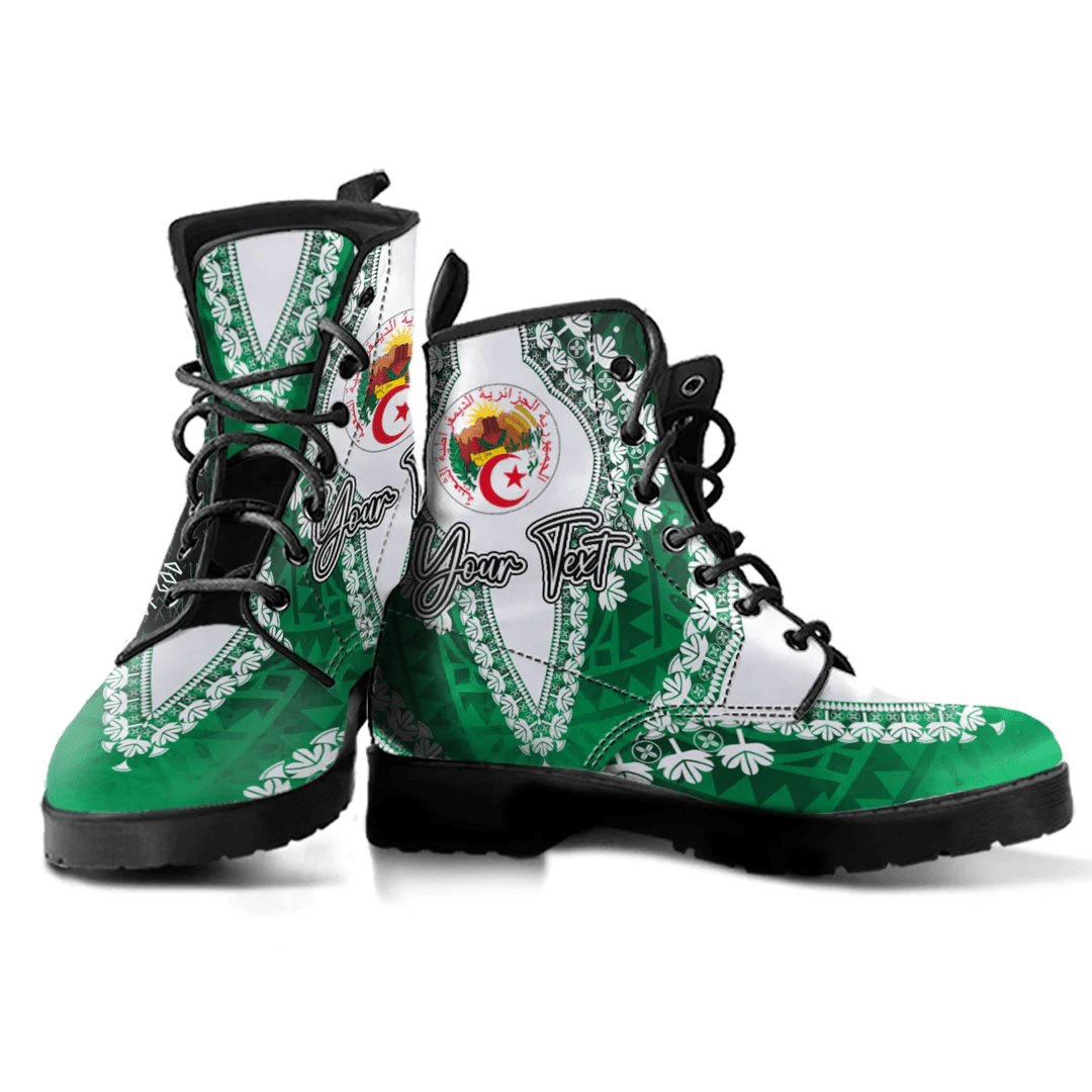 Africa Boots Algeria Green Version Leather Boots Vintage African Dashiki