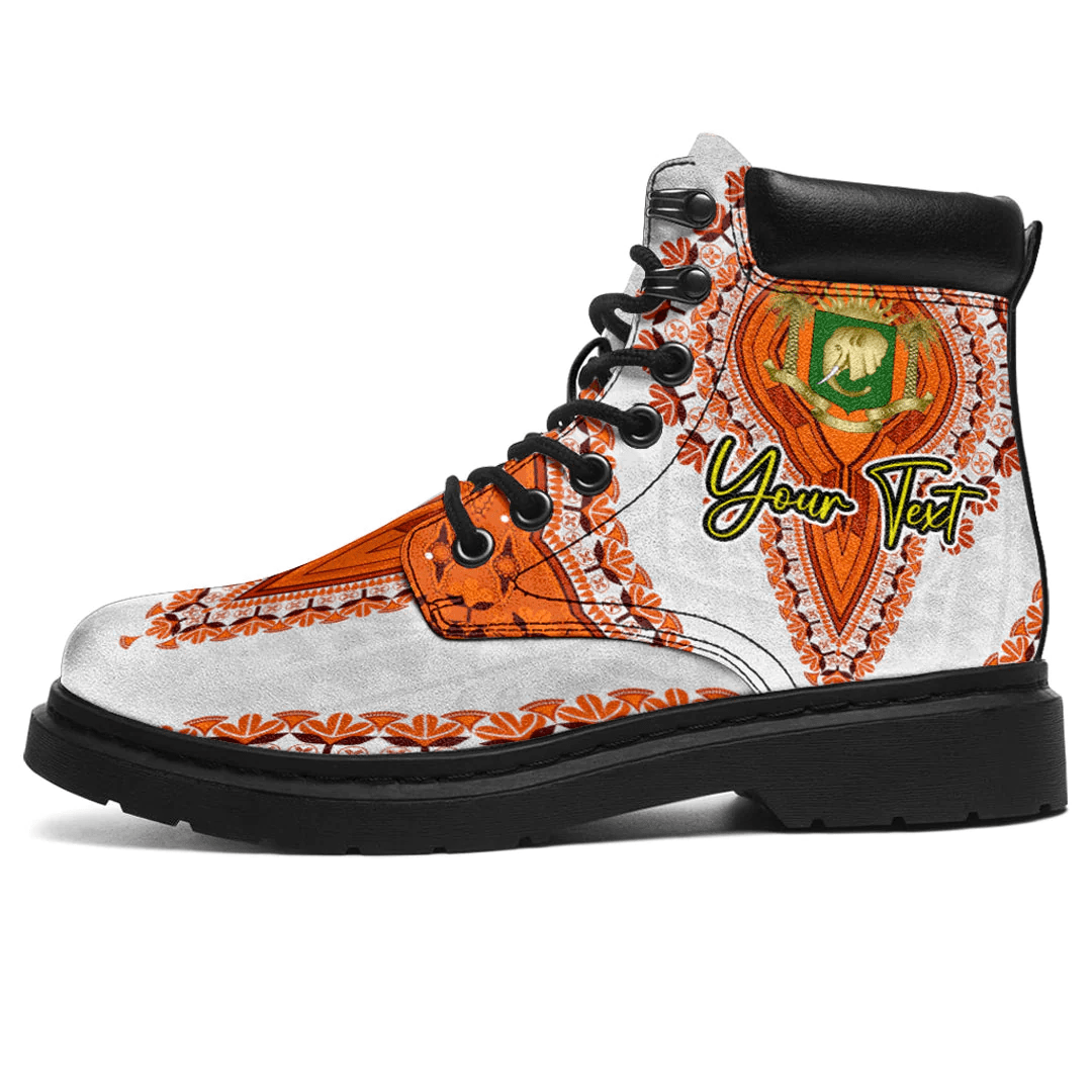 Africa Boots Ivory Coast White Version All Season Boots Vintage African Dashiki