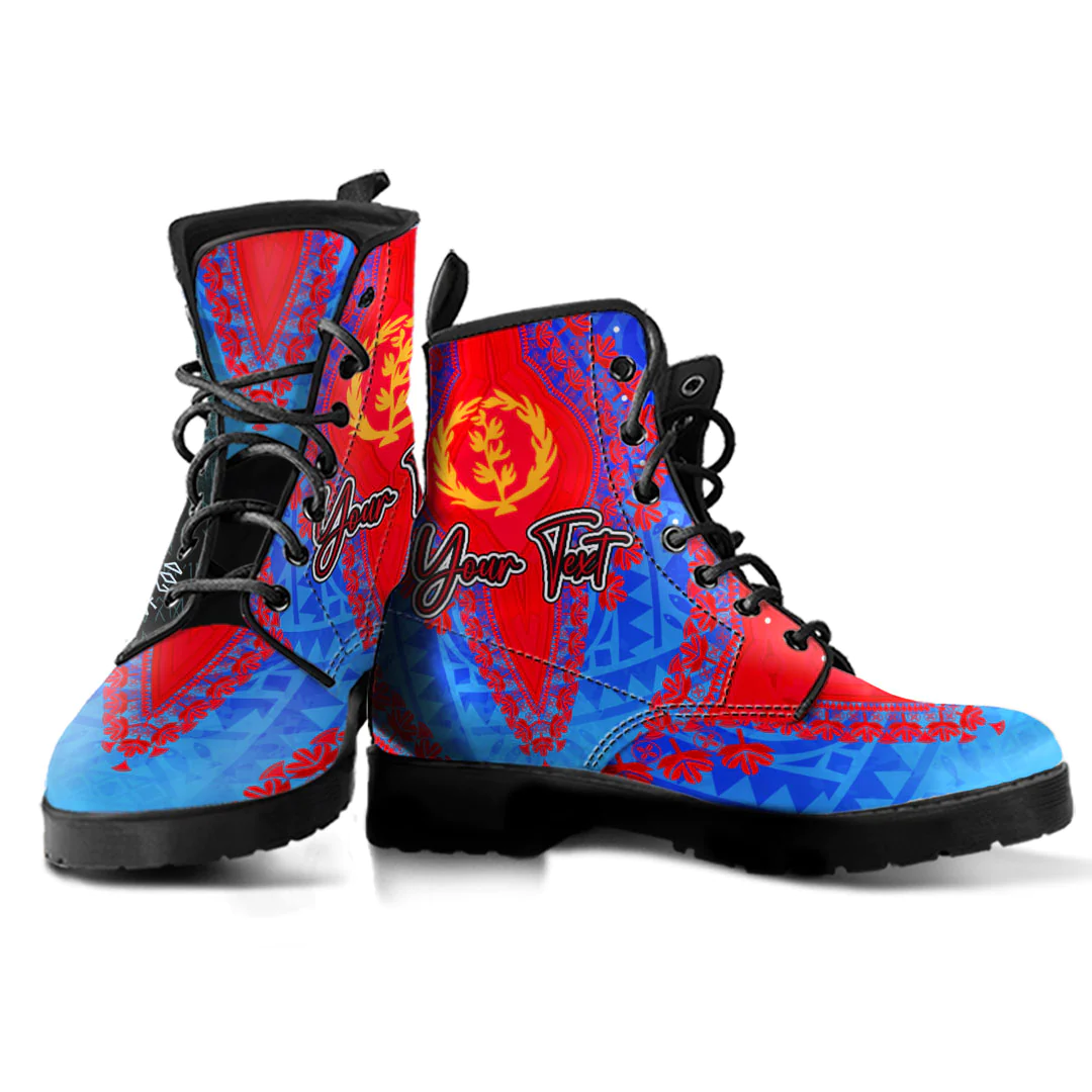 Africa Boots Eritrea Blue Version Leather Boots Vintage African Dashiki