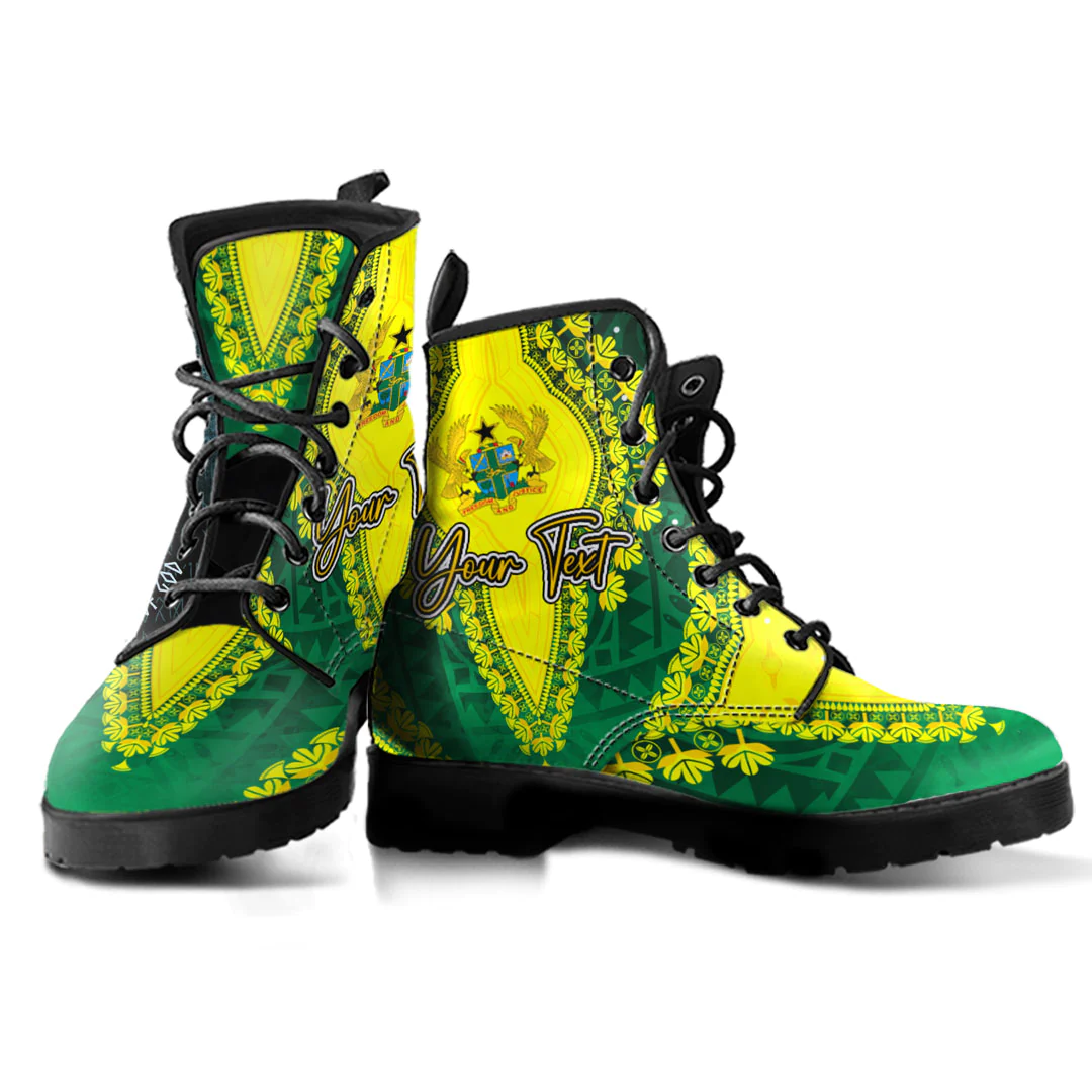 Africa Boots Ghana Green Version Leather Boots Vintage African Dashiki