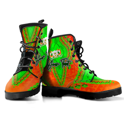 Africa Boots Niger Leather Boots Vintage African Dashiki