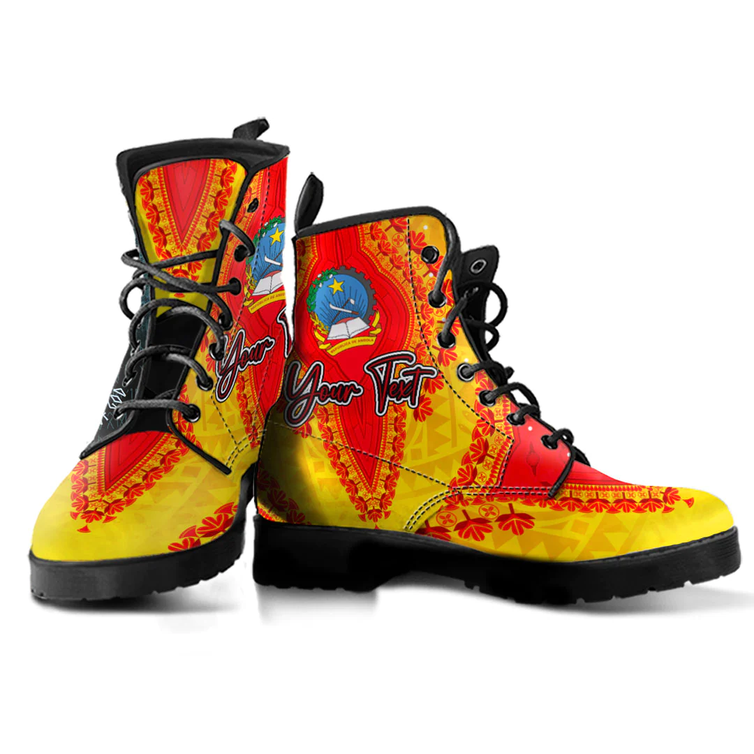 Africa Boots Angola Yellow Version Leather Boots Vintage African Dashiki