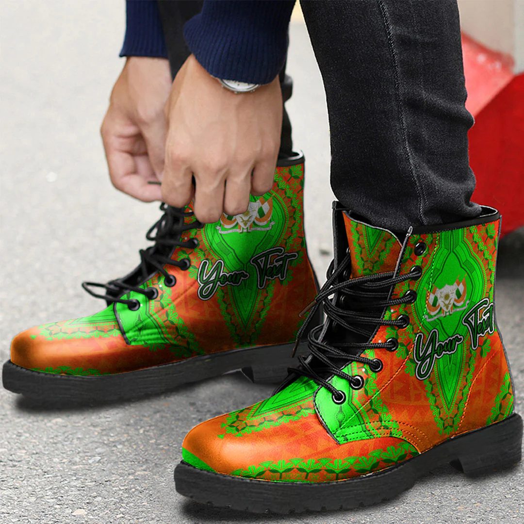 Africa Boots Niger Leather Boots Vintage African Dashiki