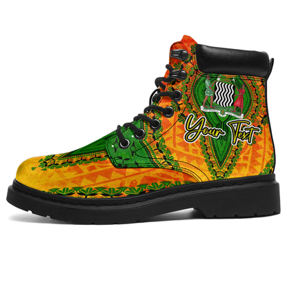 Africa Boots Zambia Orange Version All Season Boots Vintage African Dashiki