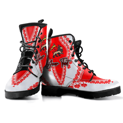 Africa Boots Ethiopia White Version Leather Boots Vintage African Dashiki