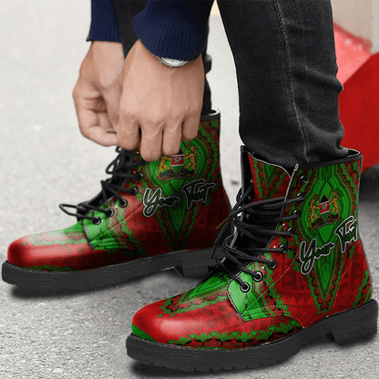 Africa Boots Kenya Leather Boots Vintage African Dashiki