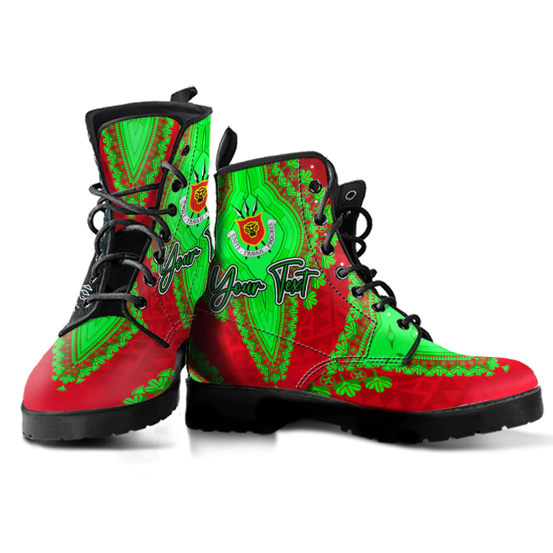 Africa Boots Burundi Red Verison Leather Boots Vintage African Dashiki