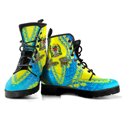 Africa Boots Tanzania Blue Version Leather Boots Vintage African Dashiki
