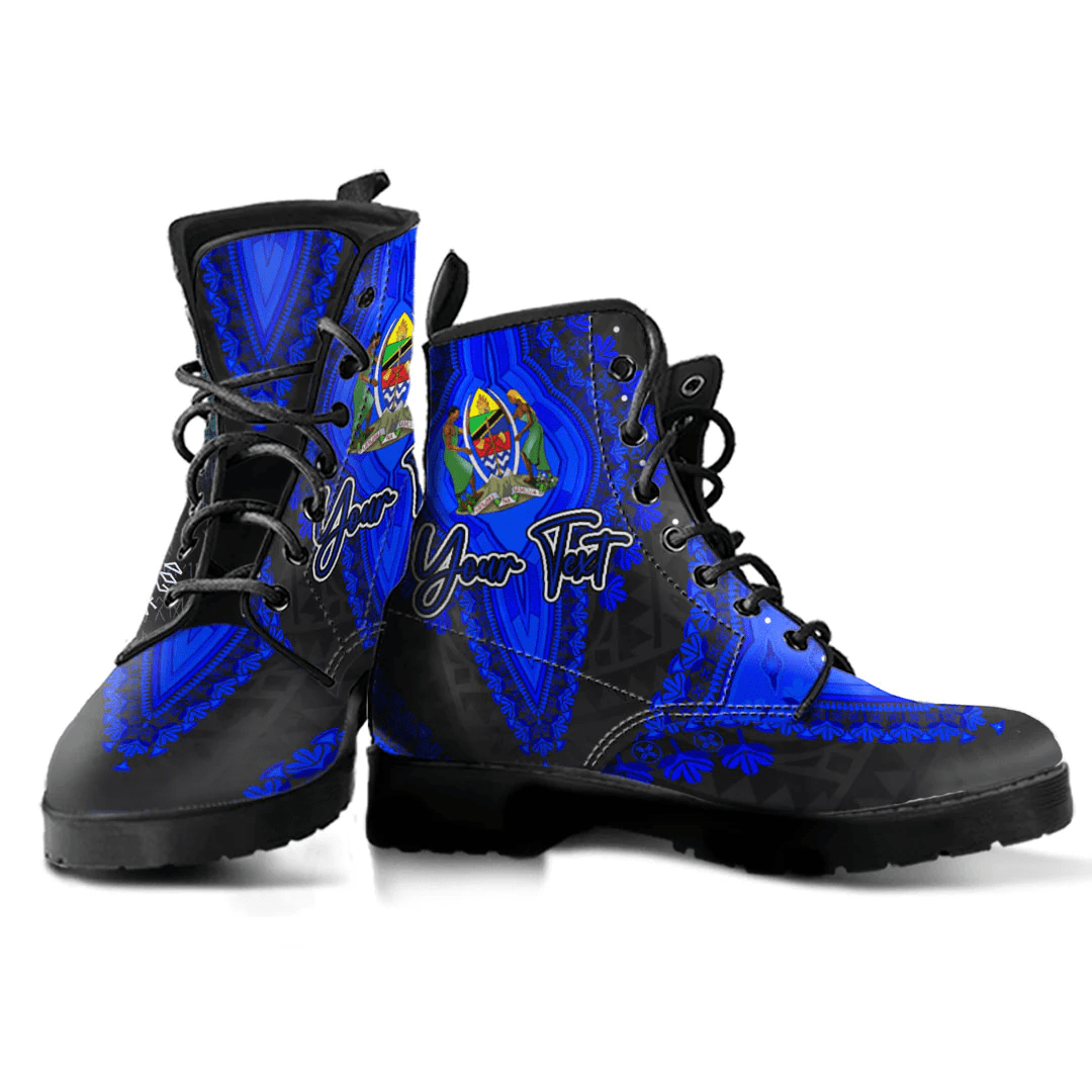 Africa Boots Tanzania Black Version Leather Boots Vintage African Dashiki