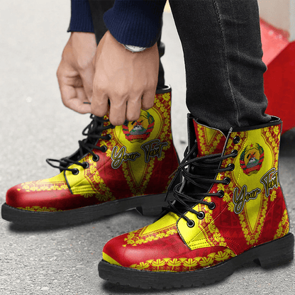 Africa Boots Mozambique Leather Boots Vintage African Dashiki