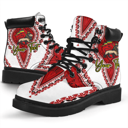 Africa Boots Ethiopia White Version All Season Boots Vintage African Dashiki