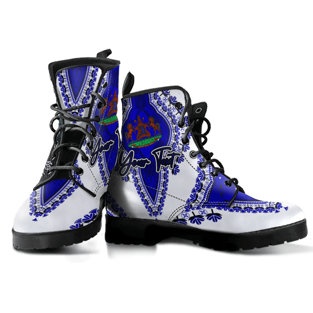 Africa Boots Lesotho White Version Leather Boots Vintage African Dashiki