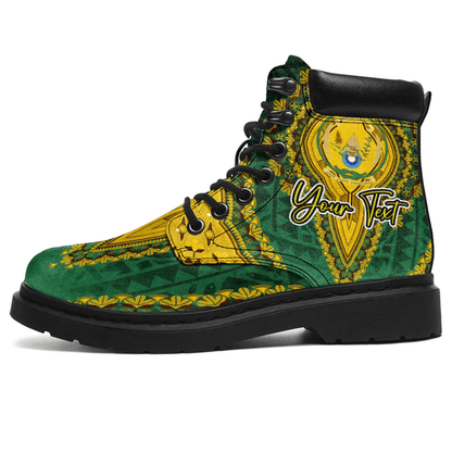 Africa Boots Rwanda Green Version All Season Boots Vintage African Dashiki