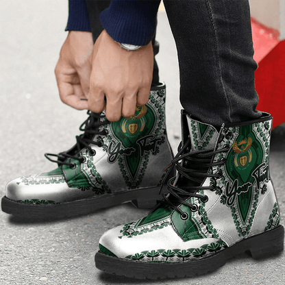 Africa Boots South Africa White Version Leather Boots Vintage African Dashiki