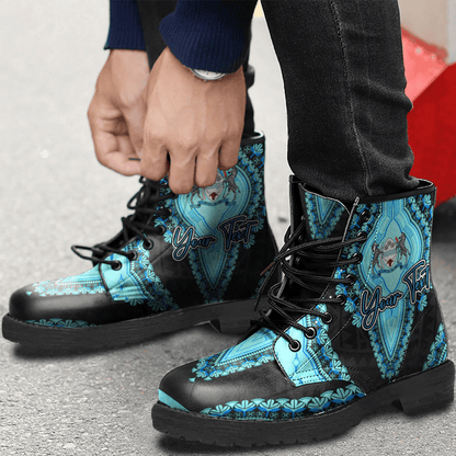 Africa Boots Botswana Black Version Leather Boots Vintage African Dashiki