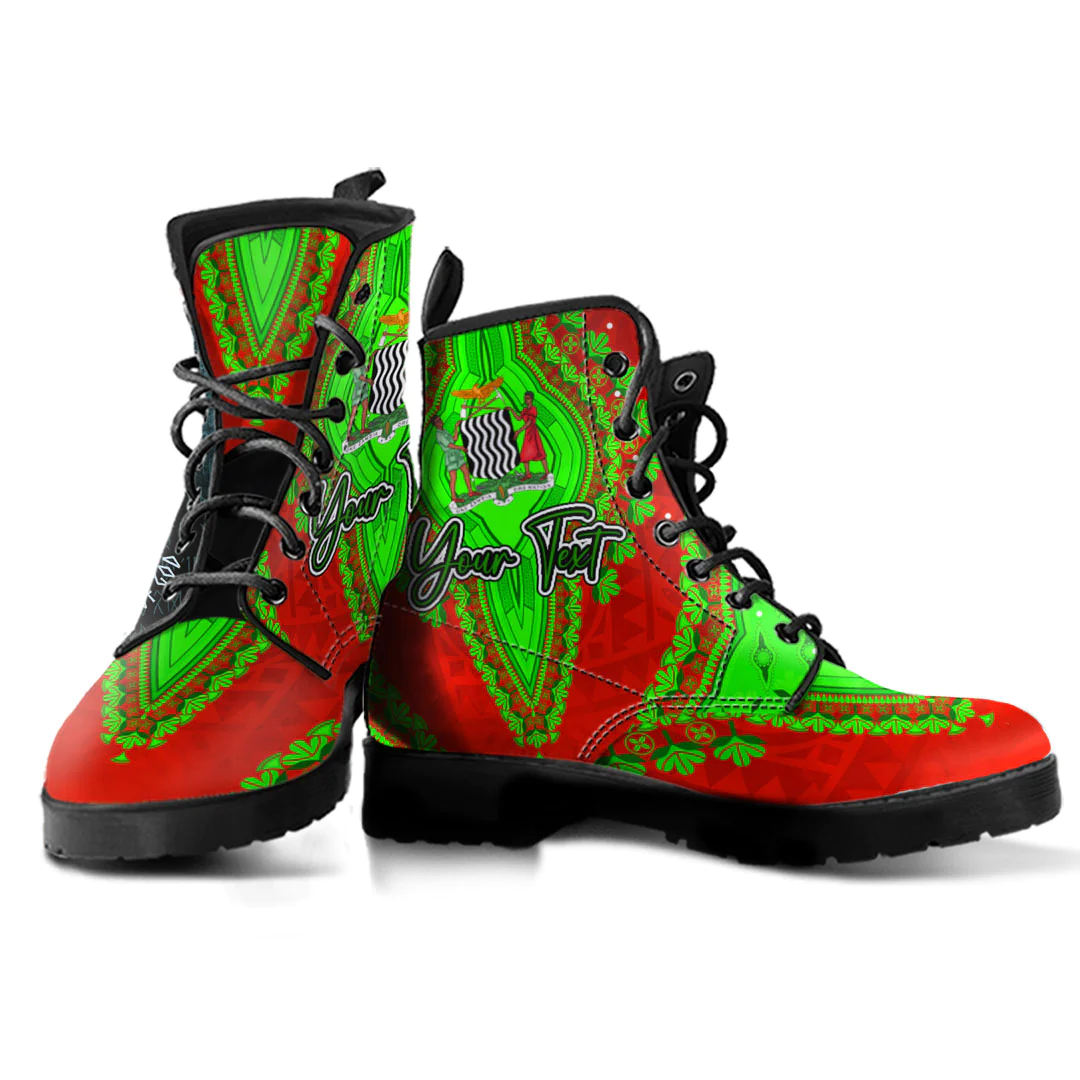 Africa Boots Zambia Red Version Leather Boots Vintage African Dashiki