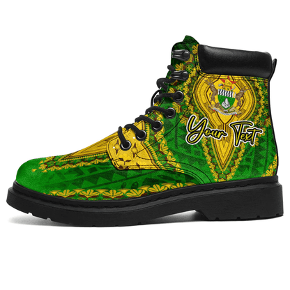 Africa Boots Zimbabwe Green Version All Season Boots Vintage African Dashiki