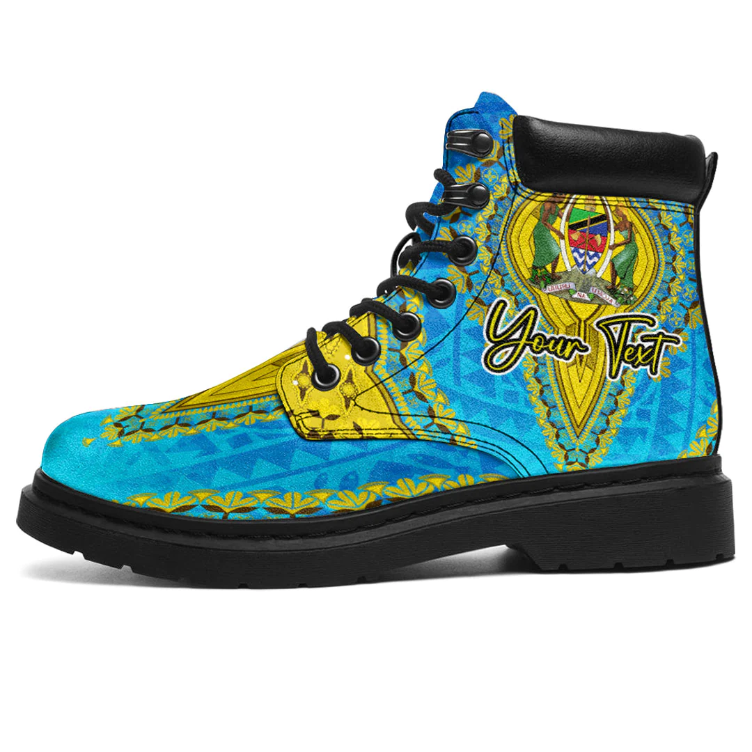 Africa Boots Tanzania Blue Version All Season Boots Vintage African Dashiki