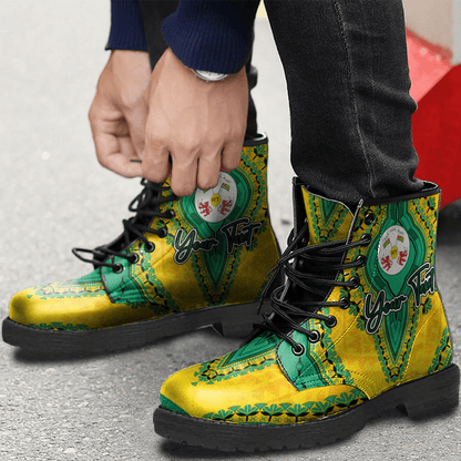 Africa Boots Togo Yellow Version Leather Boots Vintage African Dashiki