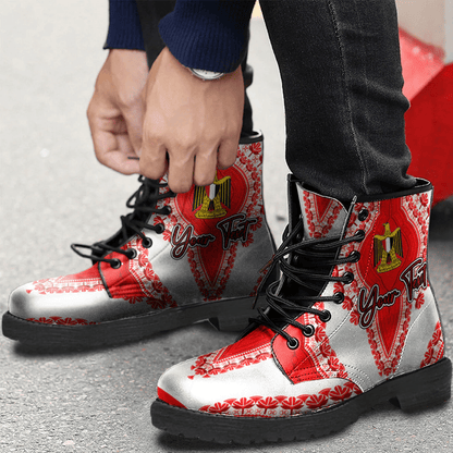 Africa Boots Egypt White Version Leather Boots Vintage African Dashiki