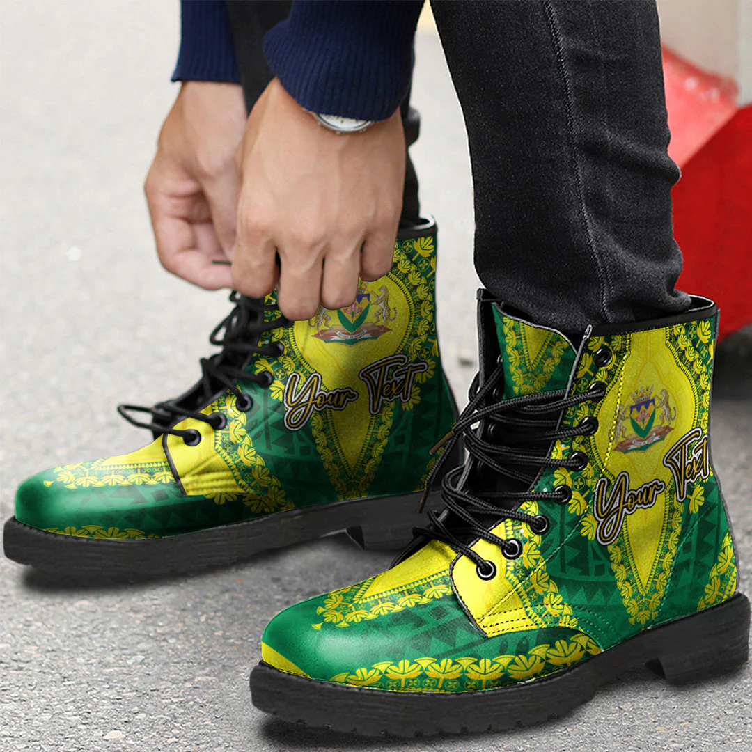 Africa Boots Free State Region of South Africa Leather Boots Vintage African Dashiki