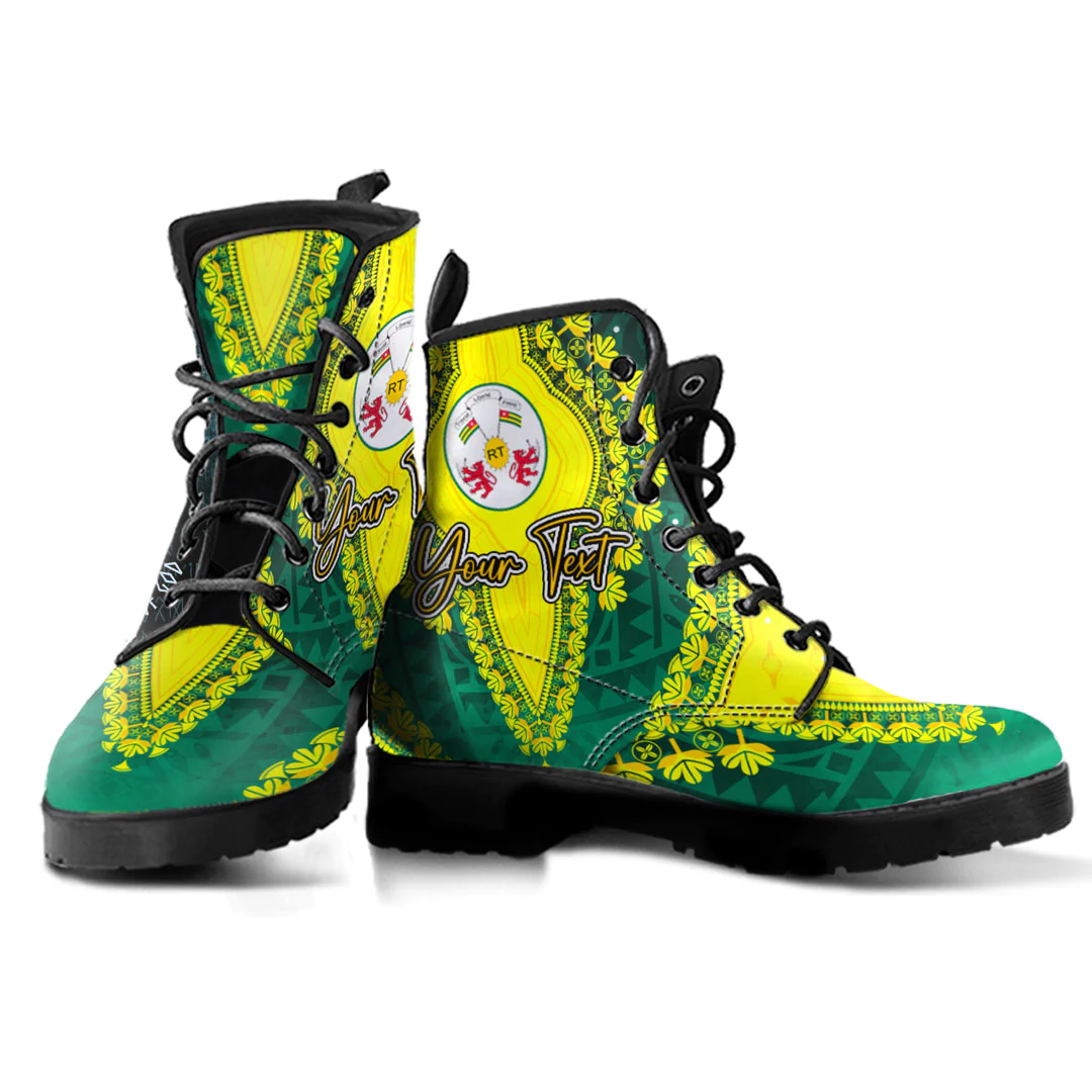 Africa Boots Togo Green Version Leather Boots Vintage African Dashiki