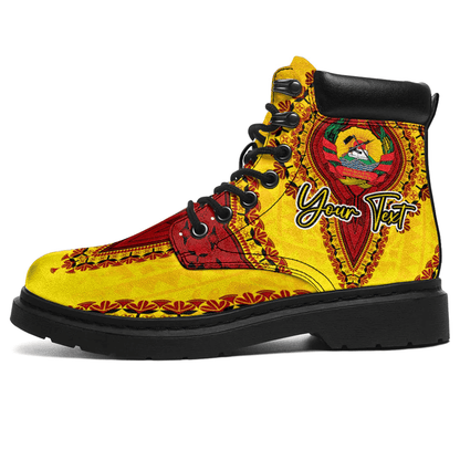 Africa Boots Mozambique Yellow Version All Season Boots Vintage African Dashiki