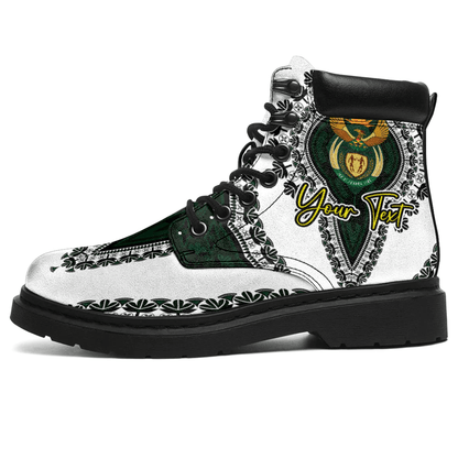 Africa Boots South Africa White Version All Season Boots Vintage African Dashiki