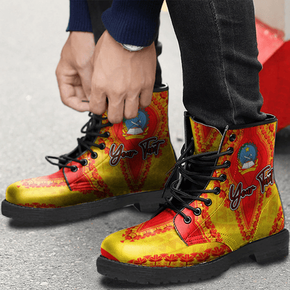 Africa Boots Angola Yellow Version Leather Boots Vintage African Dashiki