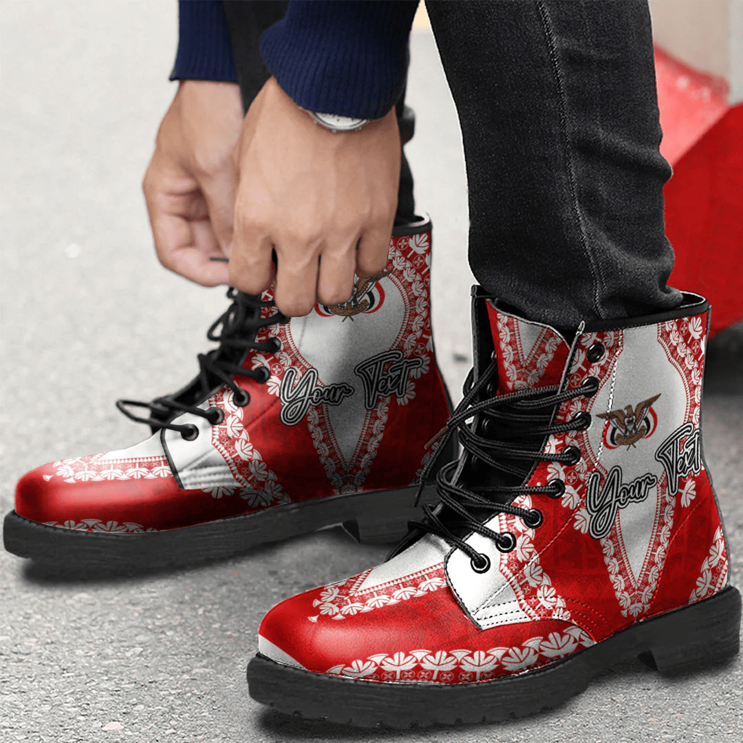 Africa Boots Yemen Red Version Leather Boots Vintage African Dashiki