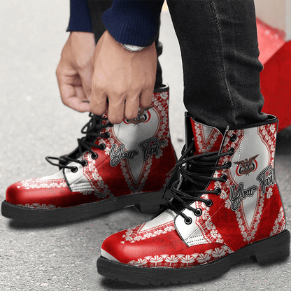 Africa Boots Yemen Red Version Leather Boots Vintage African Dashiki