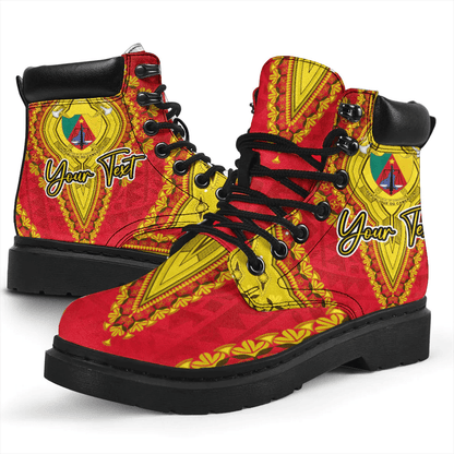 Africa Boots Cameroon Red Version All Season Boots Vintage African Dashiki