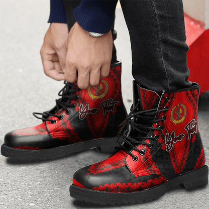 Africa Boots Tigray Black Version Ethiopia National Regional States Leather Boots Vintage African Dashiki