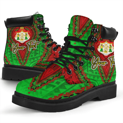 Africa Boots Oromo Green Version All Season Boots Vintage African Dashiki