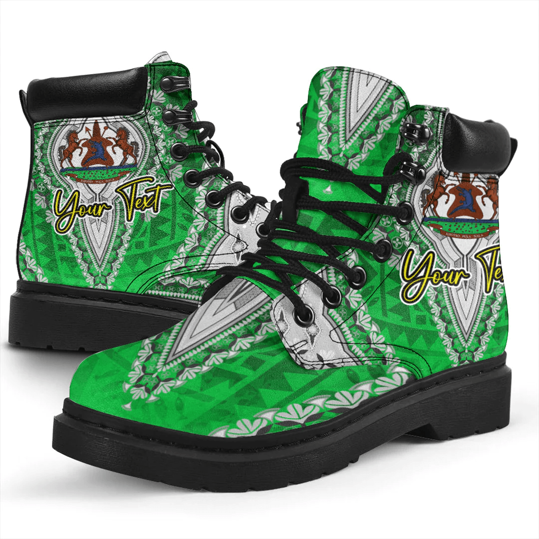 Africa Boots Lesotho Green Version All Season Boots Vintage African Dashiki
