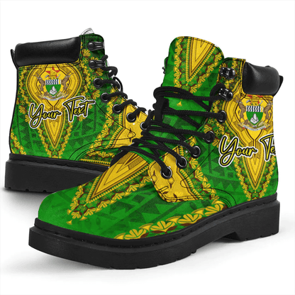 Africa Boots Zimbabwe Green Version All Season Boots Vintage African Dashiki