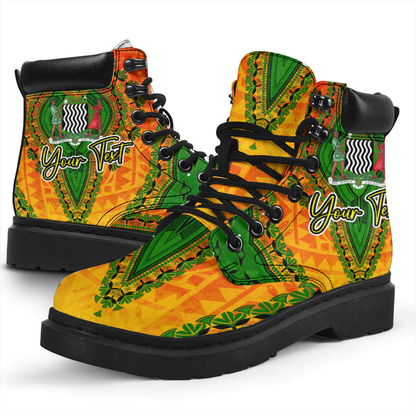 Africa Boots Zambia Orange Version All Season Boots Vintage African Dashiki