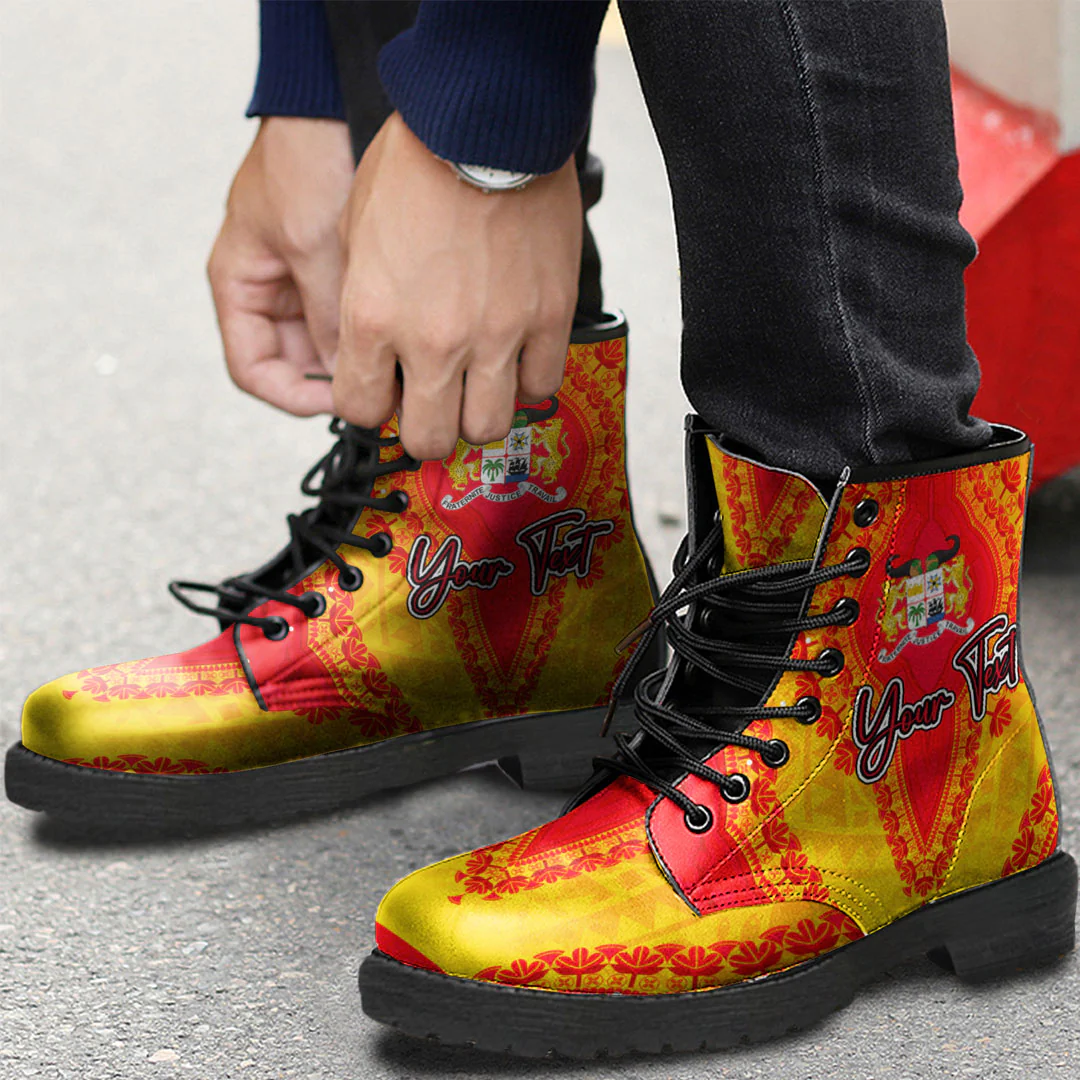 Africa Boots Benin Leather Boots Vintage African Dashiki