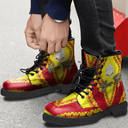 Africa Boots Guinea Leather Boots Vintage African Dashiki