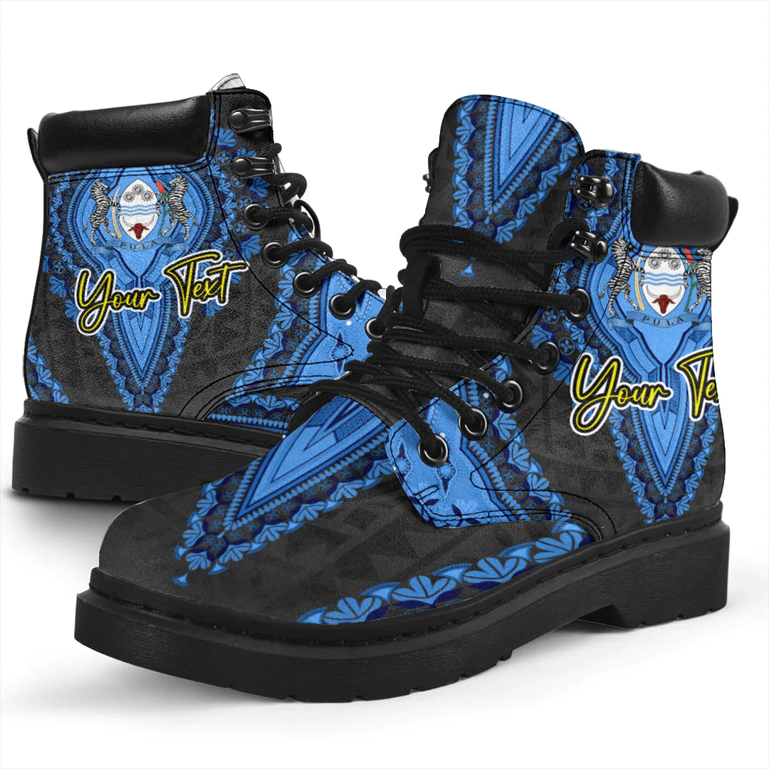 Africa Boots Botswana Black Version All Season Boots Vintage African Dashiki