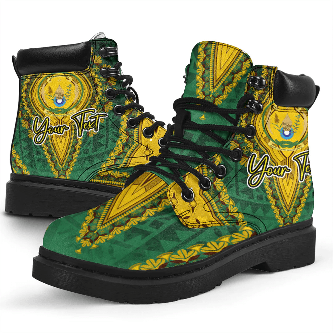 Africa Boots Rwanda Green Version All Season Boots Vintage African Dashiki