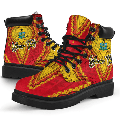 Africa Boots Ghana Red Version All Season Boots Vintage African Dashiki