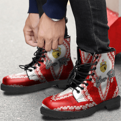 Africa Boots Tunisia Red Version Leather Boots Vintage African Dashiki