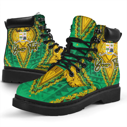 Africa Boots Benin Green Version All Season Boots Vintage African Dashiki