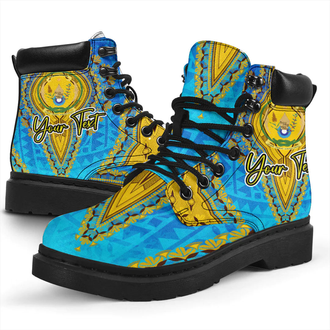 Africa Boots Rwanda Blue Version All Season Boots Vintage African Dashiki