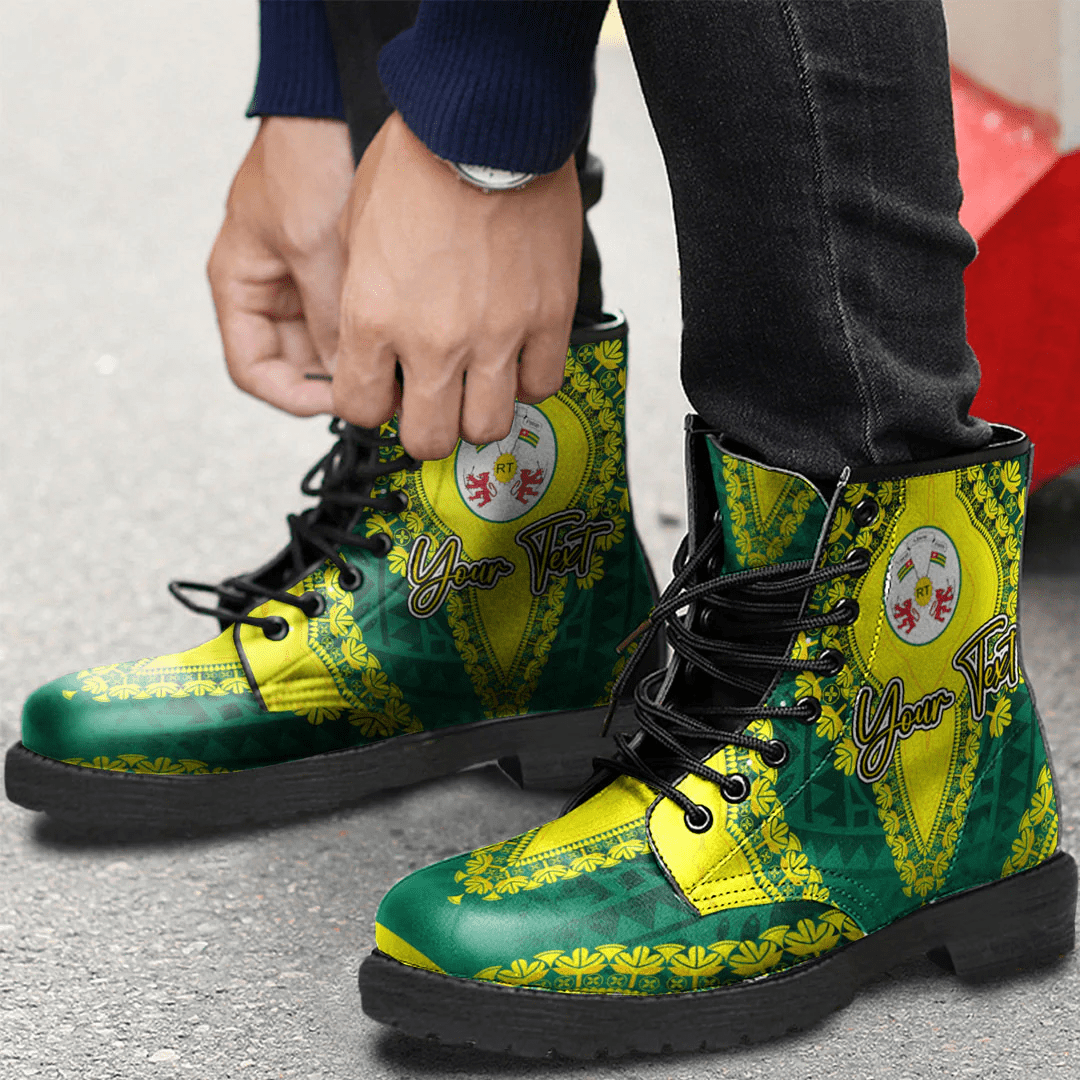 Africa Boots Togo Green Version Leather Boots Vintage African Dashiki